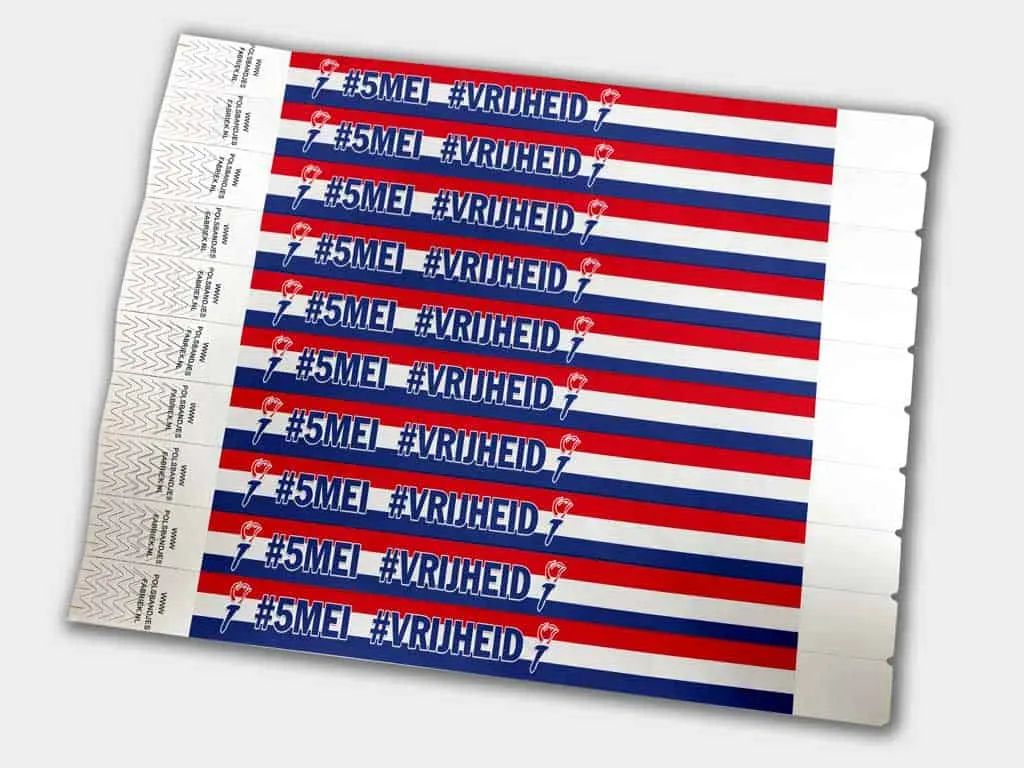 Tyvek Polsbandjes Bevrijdingsdag