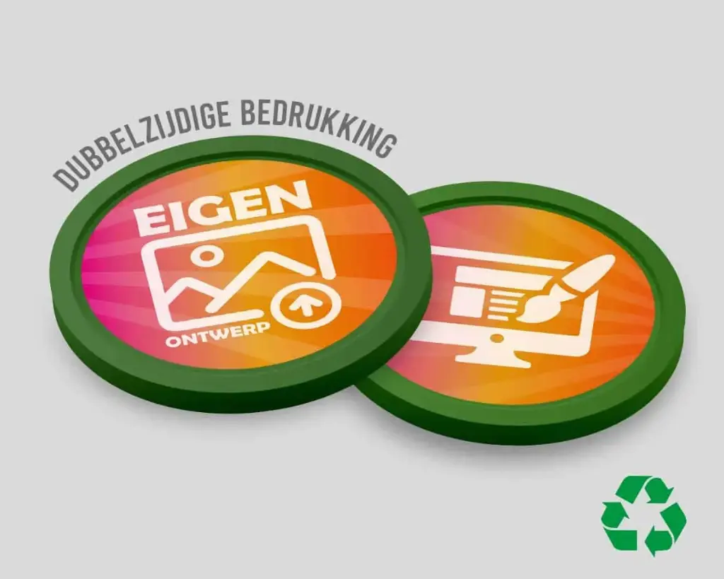 Eco Consumptiemunten 29mm | Eigen Ontwerp | Dubbelzijdig Bedrukt