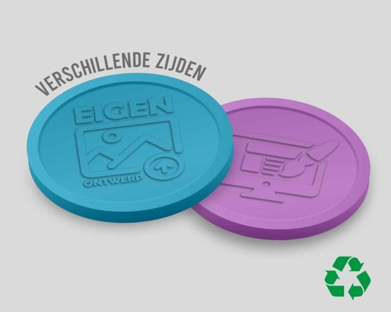 Eco Relief Consumptiemunten Verschillende zijde 29mm | Eigen Ontwerp 