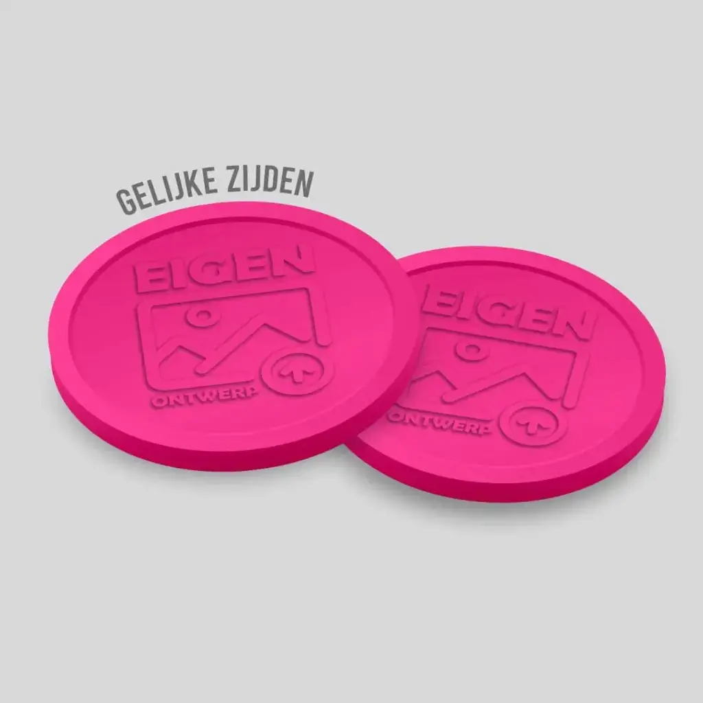 Relief Consumptiemunten Gelijke zijde 29mm | Eigen Upload