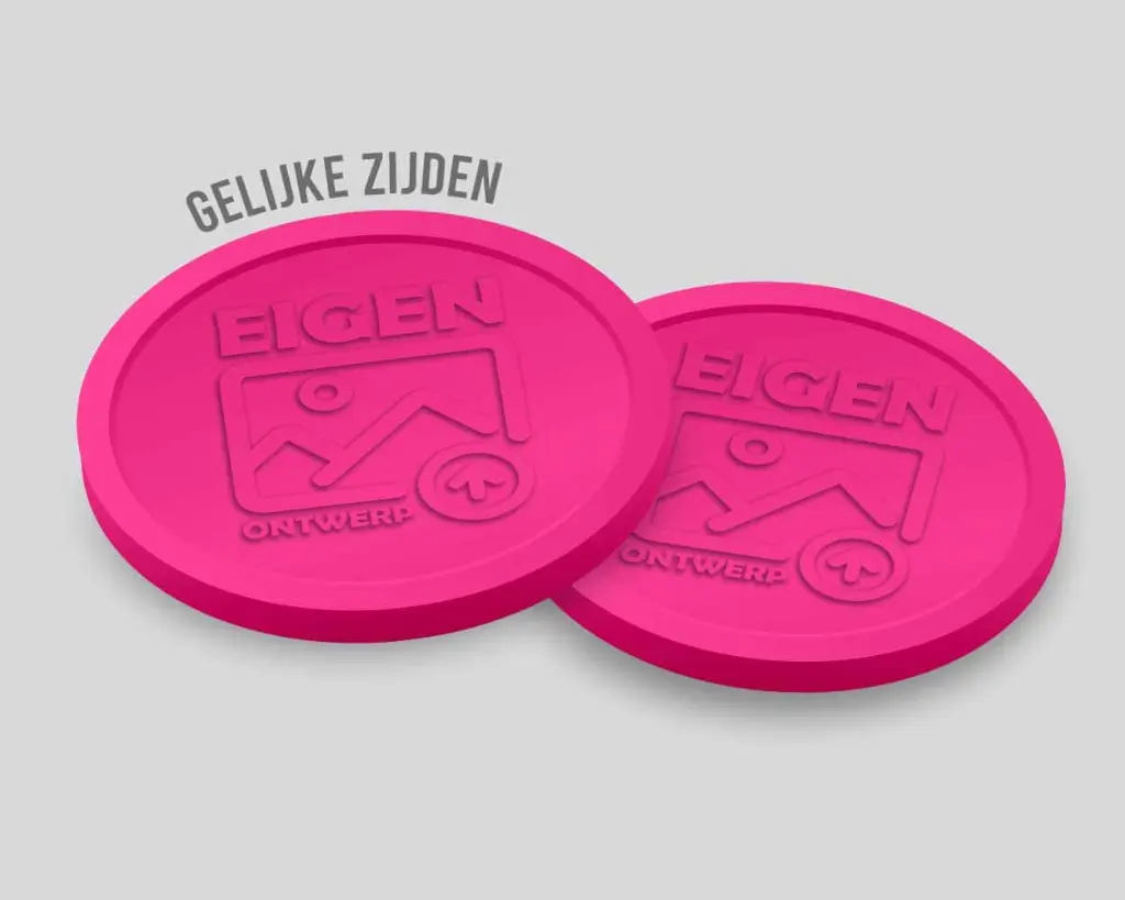 Relief Consumptiemunten Gelijke zijde 29mm | Eigen Ontwerp