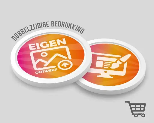 50 Cent Winkelwagenmunt 24mm | Eigen Ontwerp | Dubbelzijdig Bedrukt